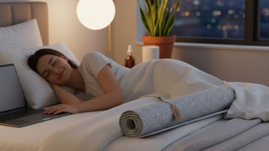 A women sleeping peacefully on Enviromat Mattress toppers