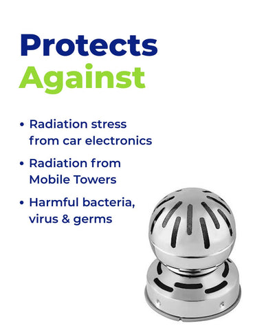 Enviroglobe Pro for Cars - Protects from Electro Magnetic Radiation(EMR), Bacteria, Virus & Germs | Clinically Tested by AIIMS & Apollo | Car Improvement Device