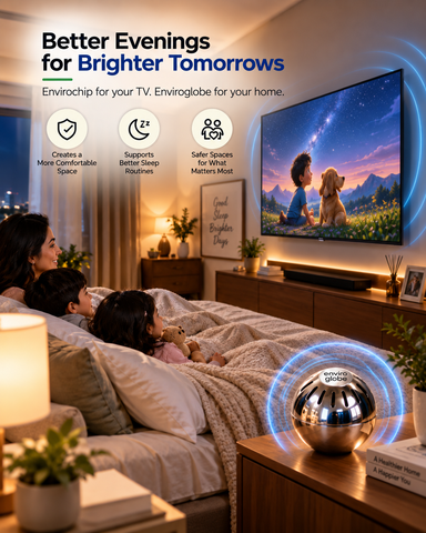 Bedroom Protection Pack – EnviroGlobe + Envirochip for TV | EMF Protection for Better Sleep, For the Whole Family