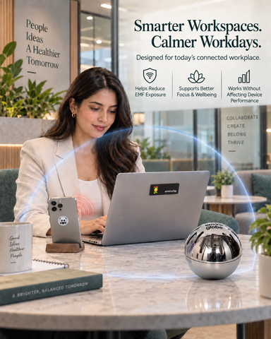 Office Protection Pack – EnviroGlobe + Envirochip for Mobile & Laptop | Complete EMF Radiation Protection for Your Workspace