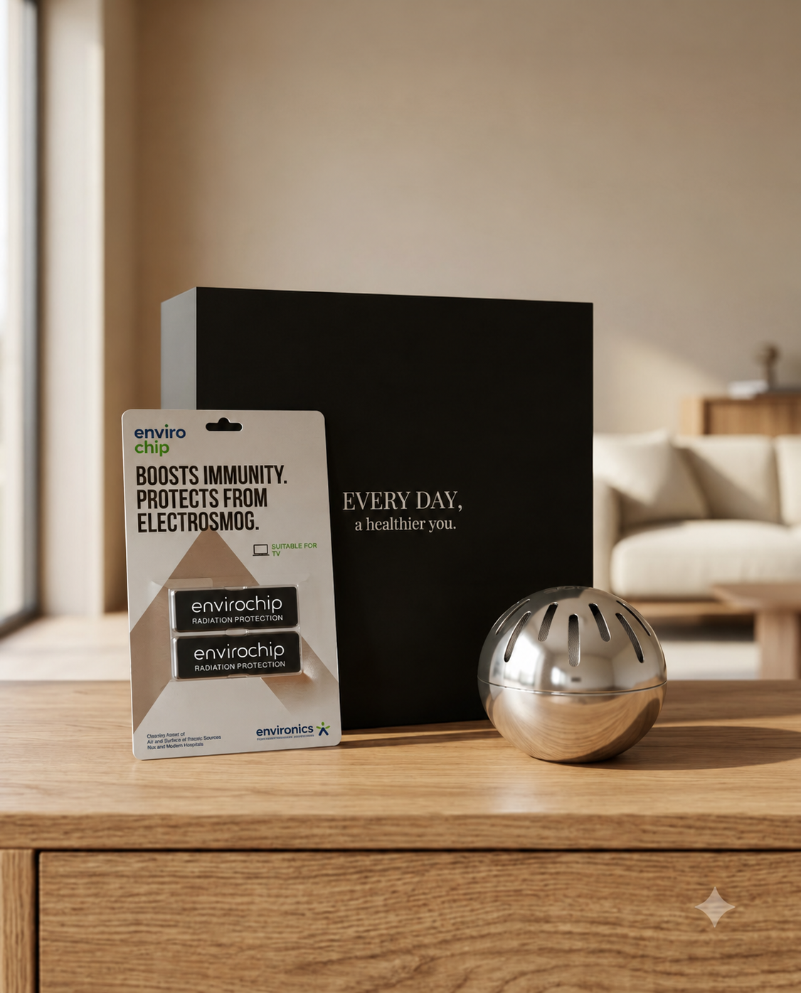 Bedroom Protection Pack – EnviroGlobe + Envirochip for TV | EMF Protection for Better Sleep, For the Whole Family