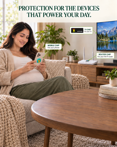 Family Protection Pack – EnviroGlobe + Envirochip for Wi-Fi Router, TV, Tablet & Mobile (Pack of 2) | Complete Home EMF Protection for Every Family Member